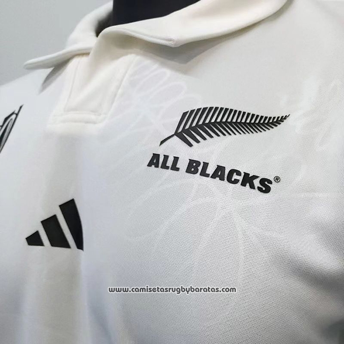 Camiseta Nueva Zelandia All Blacks Rugby 2023 World Cup Segunda